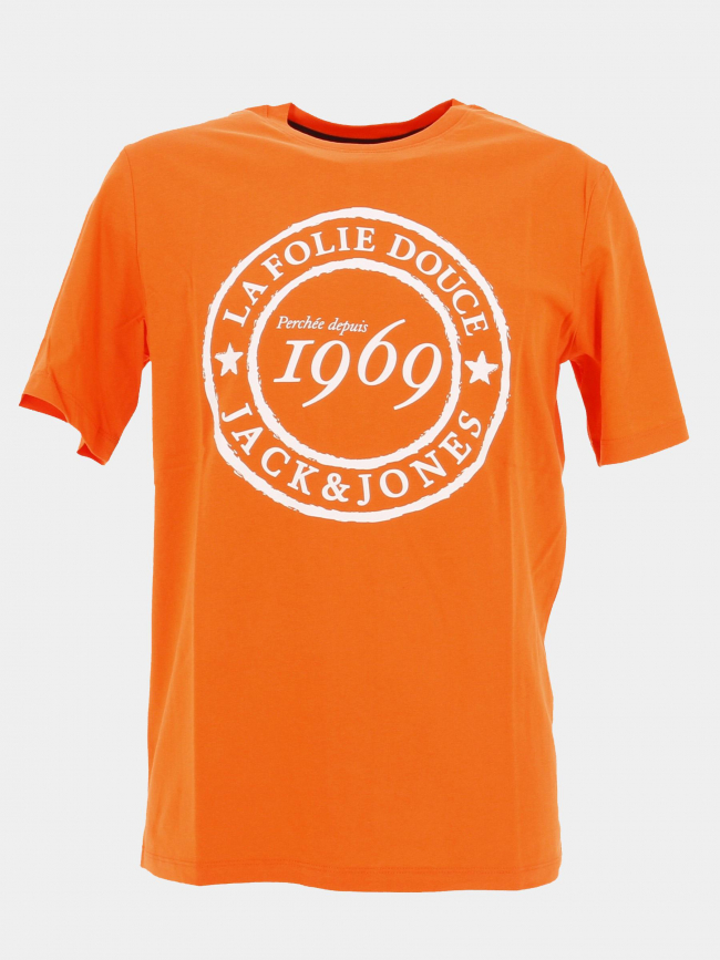 T-shirt la folie douce 23 orange homme - Jack & Jones