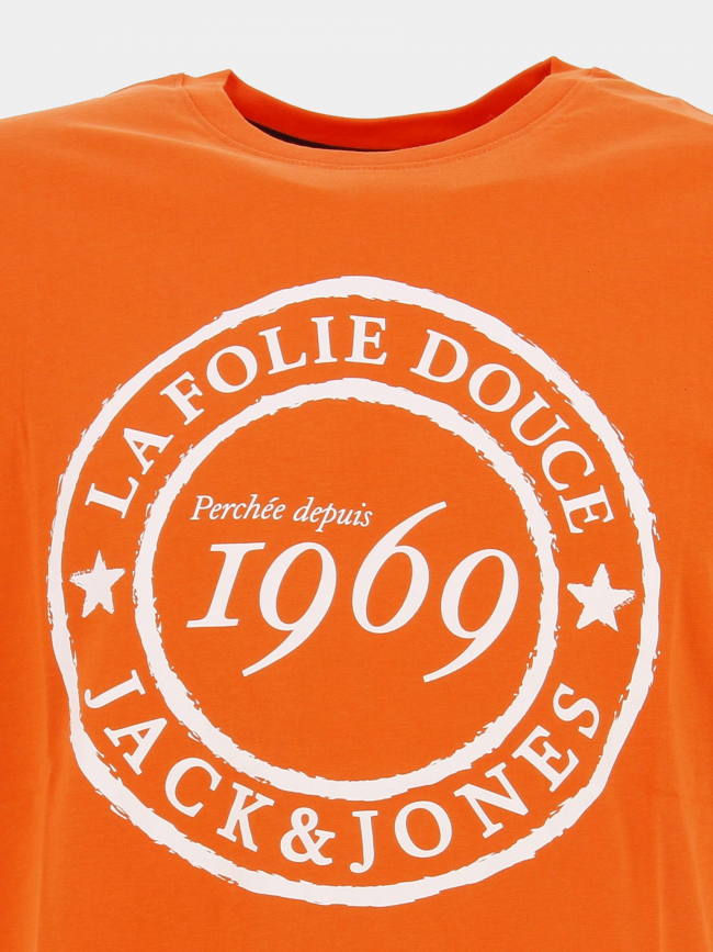 T-shirt la folie douce 23 orange homme - Jack & Jones