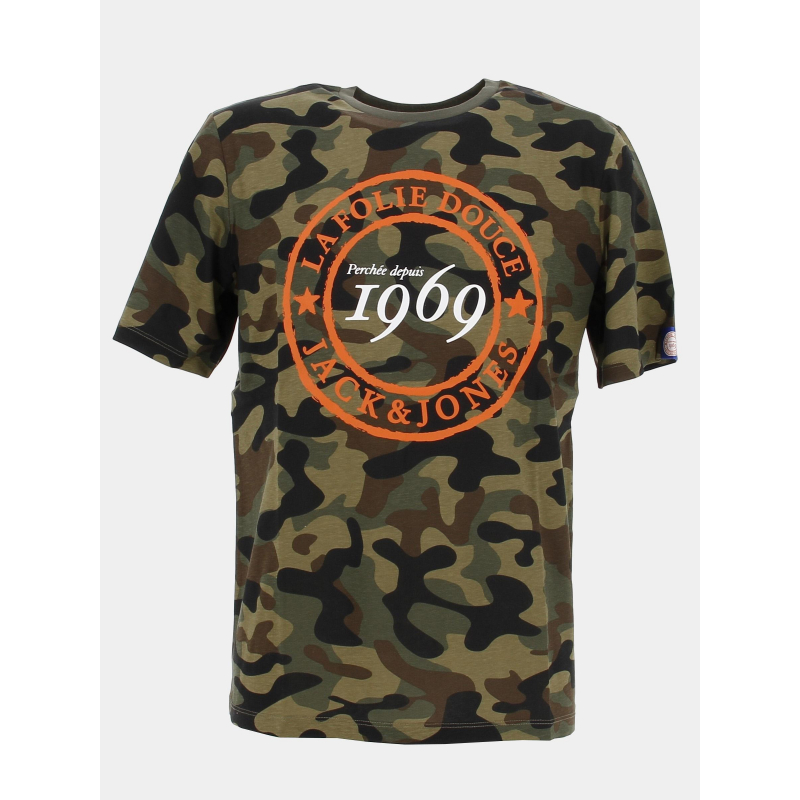 T-shirt la folie douce 23 camo kaki homme - Jack & Jones