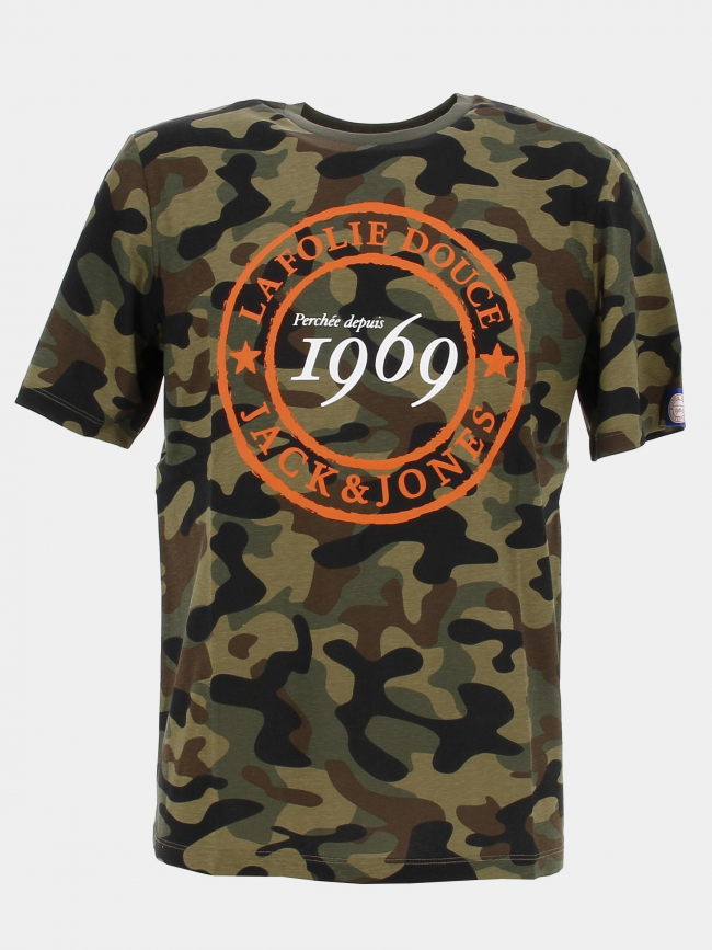 T-shirt la folie douce 23 camo kaki homme - Jack & Jones