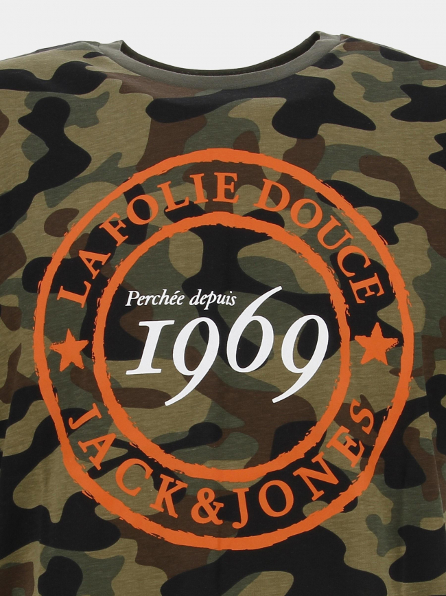 T-shirt la folie douce 23 camo kaki homme - Jack & Jones