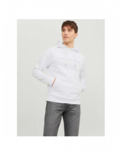 Sweat à capuche logo star blanc homme - Jack & Jones