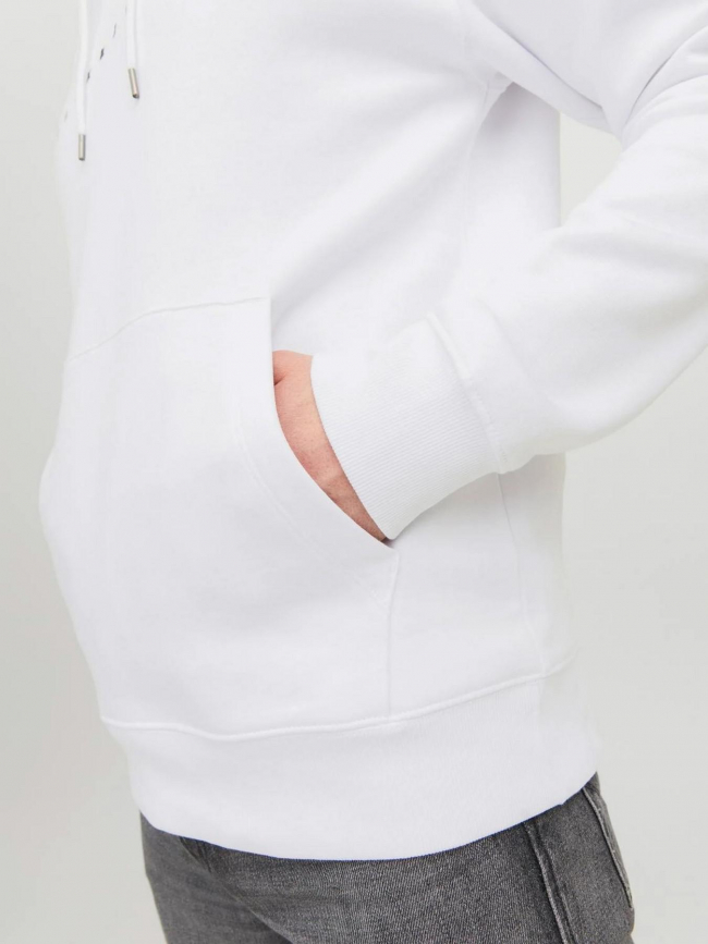 Sweat à capuche logo star blanc homme - Jack & Jones