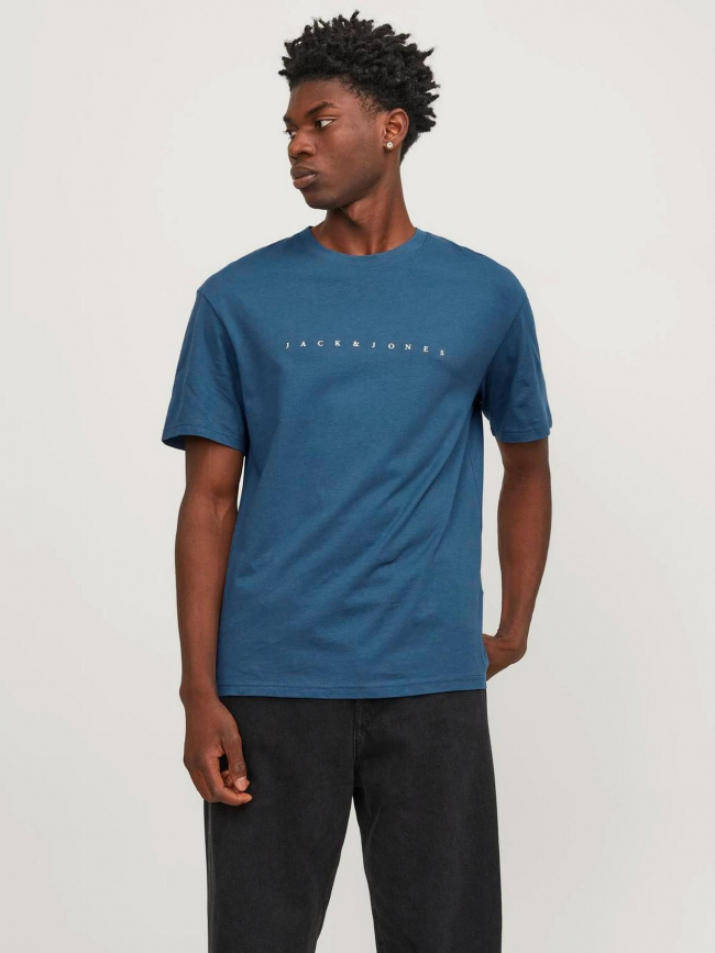 T-shirt star logo bleu homme - Jack & Jones