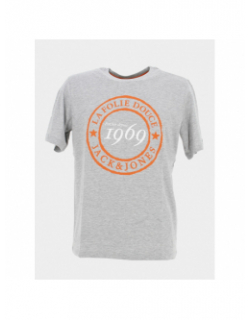 T-shirt folie douce 23 chiné gris homme - Jack & Jones