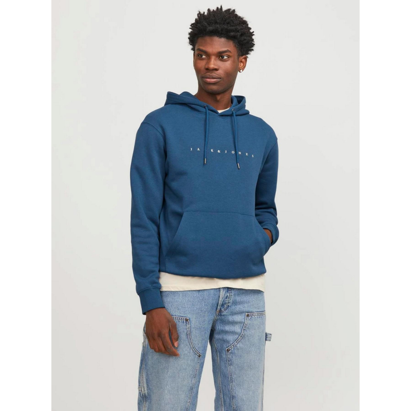 Sweat à capuche star bleu homme - Jack & Jones