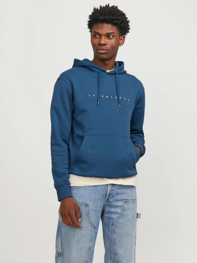 Sweat à capuche star bleu homme - Jack & Jones