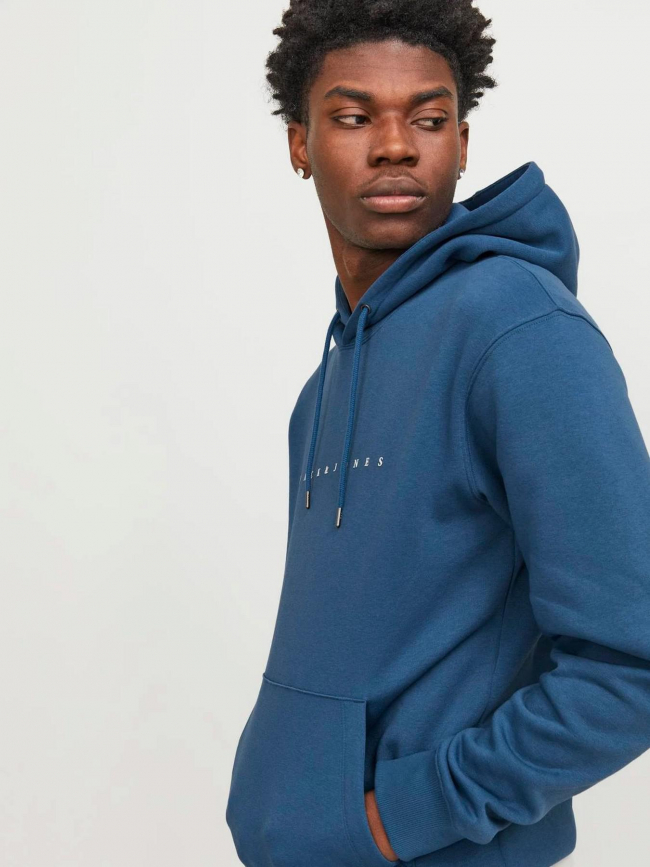 Sweat à capuche star bleu homme - Jack & Jones