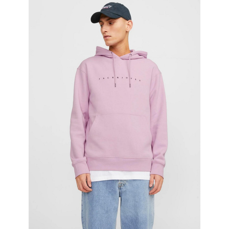 Sweat à capuche star rose homme - Jack & Jones