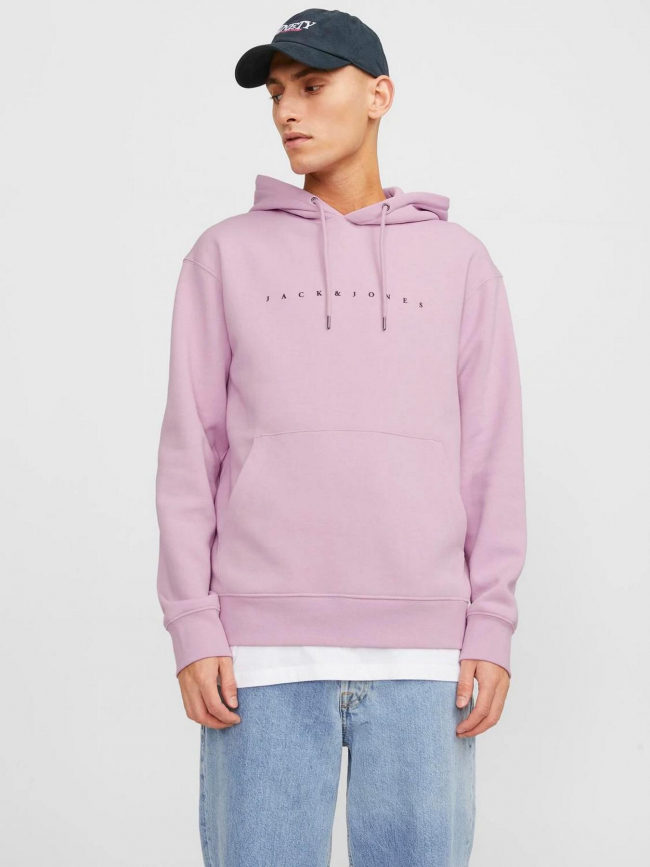 Sweat à capuche star rose homme - Jack & Jones