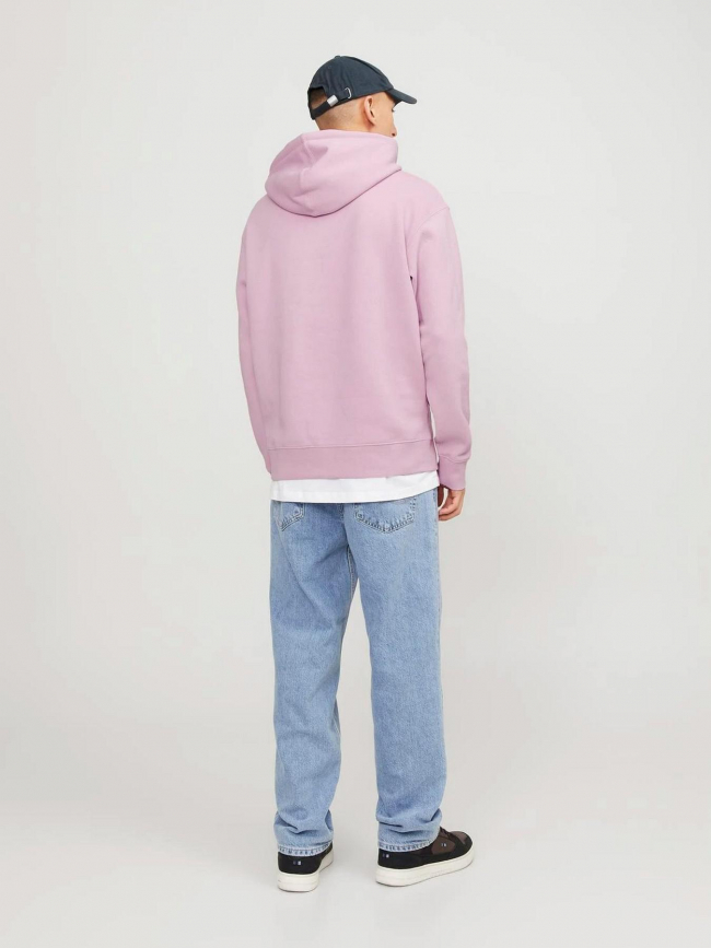 Sweat à capuche star rose homme - Jack & Jones