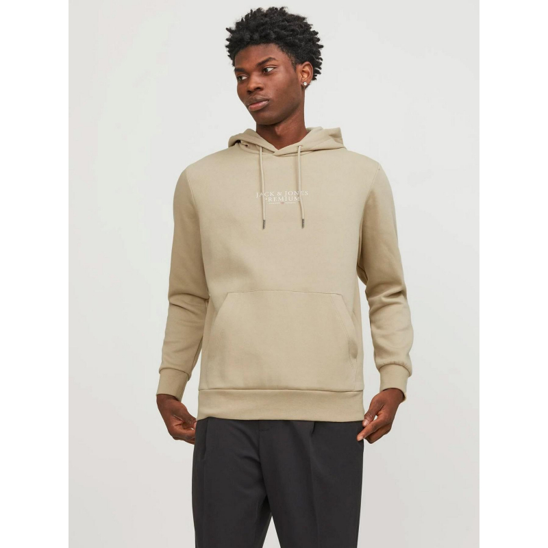 Sweat à capuche archie beige homme - Jack & Jones