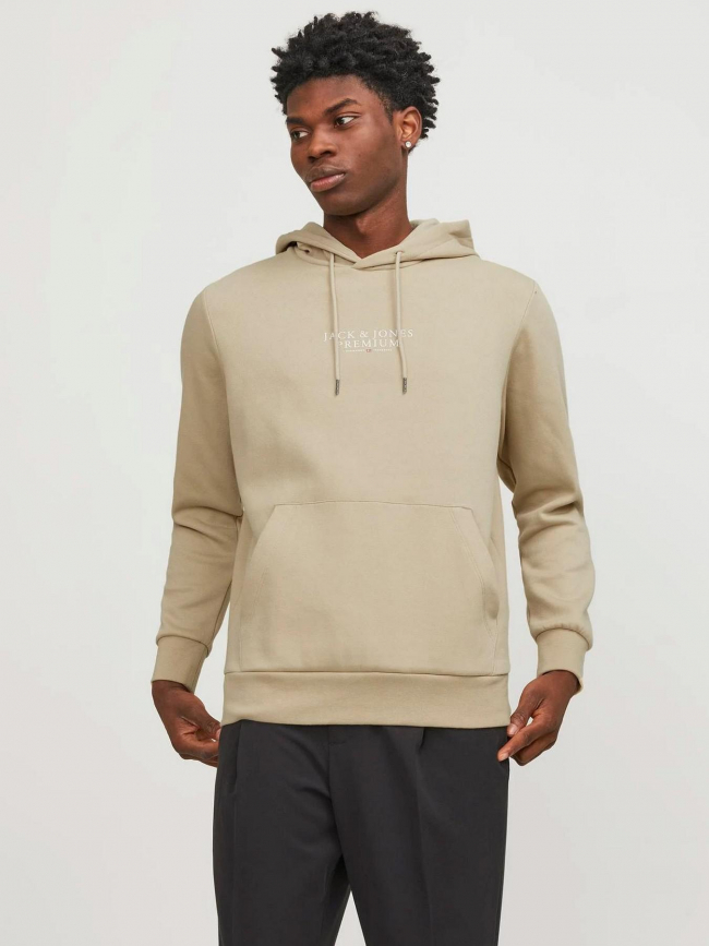 Sweat à capuche archie beige homme - Jack & Jones