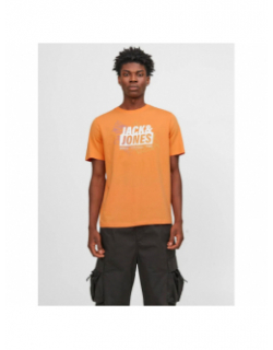 T-shirt map logo orange homme - Jack & Jones