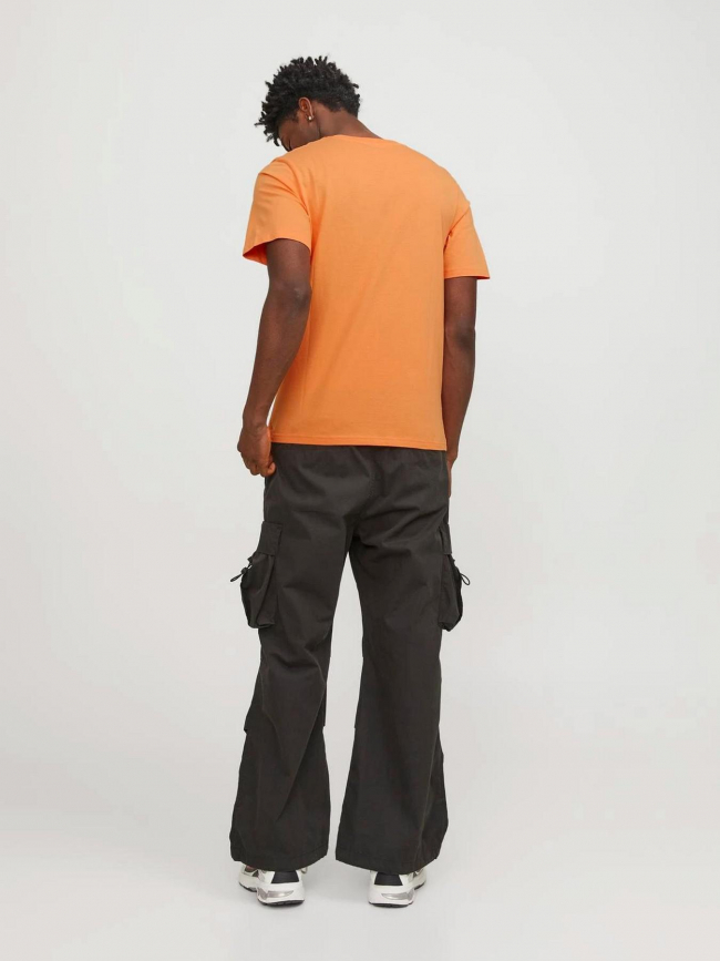 T-shirt map logo orange homme - Jack & Jones
