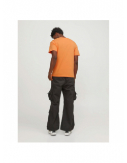 T-shirt map logo orange homme - Jack & Jones