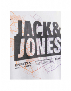 T-shirt map logo blanc homme - Jack & Jones