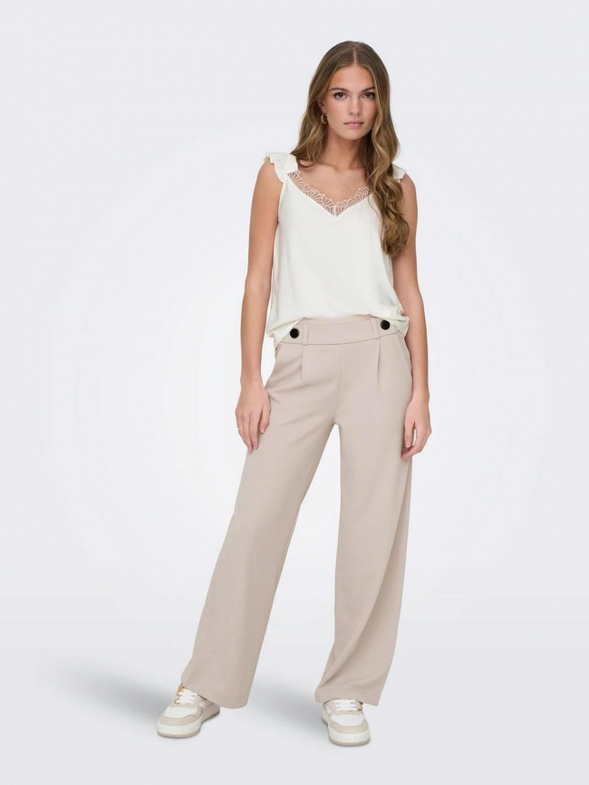 Pantalon large geggo beige femme - Jacqueline De Yong