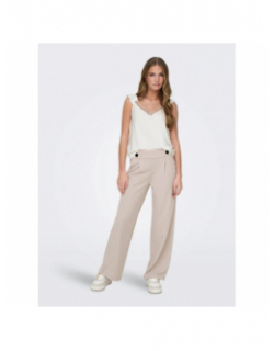 Pantalon large geggo beige femme - Jacqueline De Yong