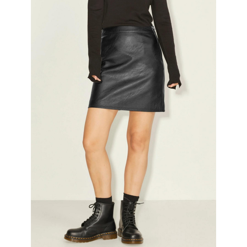 Jupe courte en simili-cuir rowe noir femme - Jjxx