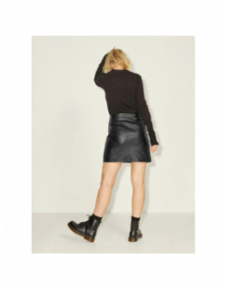 Jupe courte en simili-cuir rowe noir femme - Jjxx