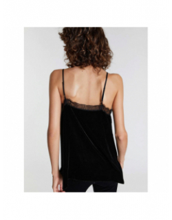 Débardeur velours dentelle shani noir femme - La Petite Etoile