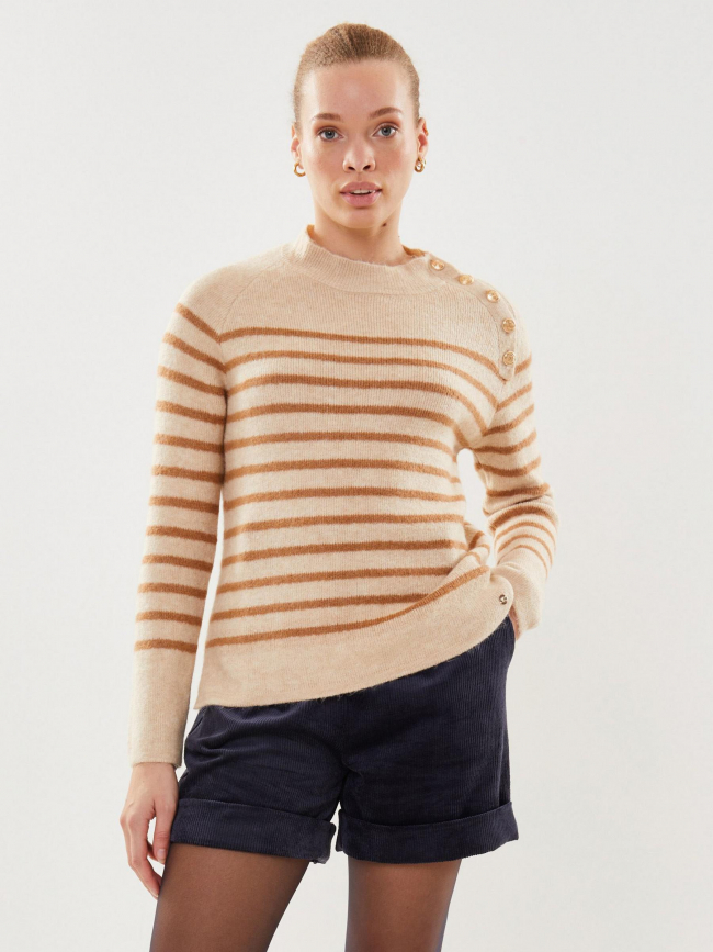 Pull rayé effie beige femme - La Petite Etoile