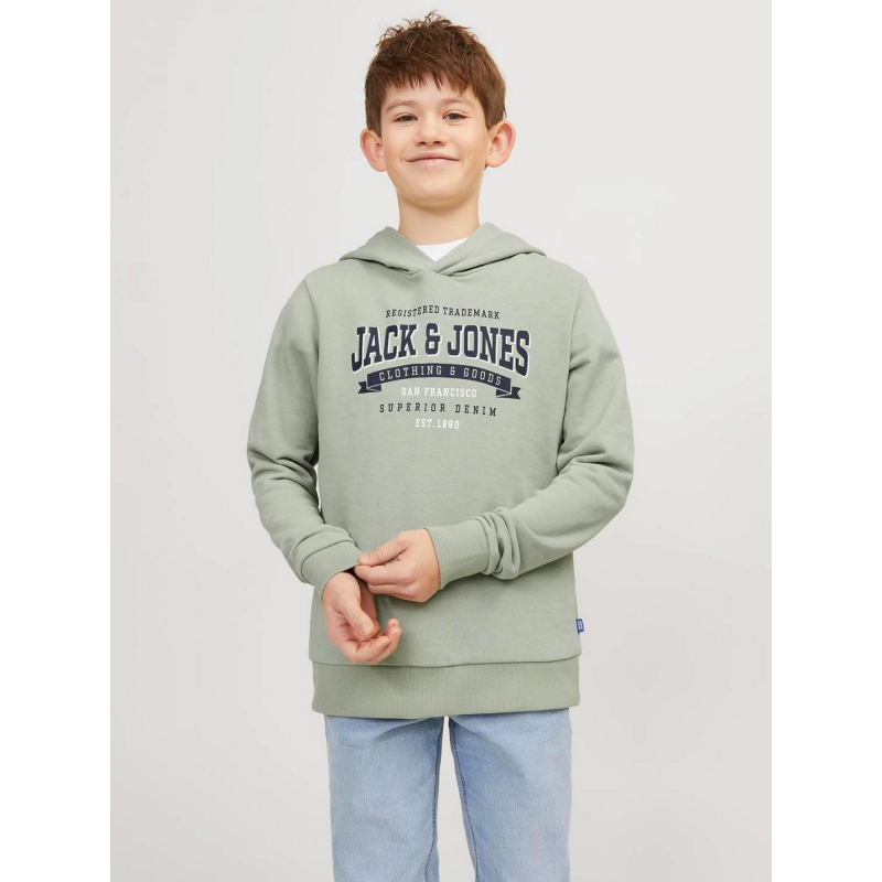 Sweat à capuche logo vert garçon - Jack & Jones