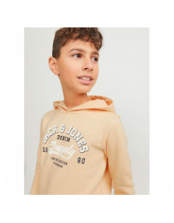 Sweat à capuche logo orange clair garçon - Jack & Jones