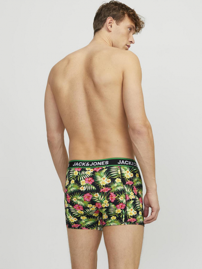 Pack 3 boxers imprimés et uni flowers noir homme - Jack & Jones