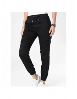 Pantalon cargo bas resserré noir femme - Project X Paris