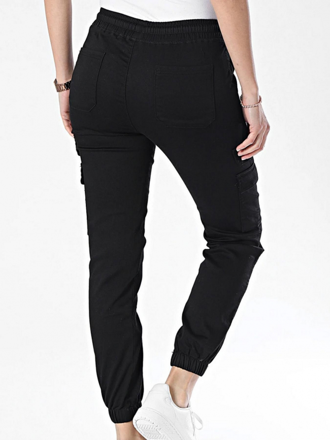 Pantalon cargo bas resserré noir femme - Project X Paris