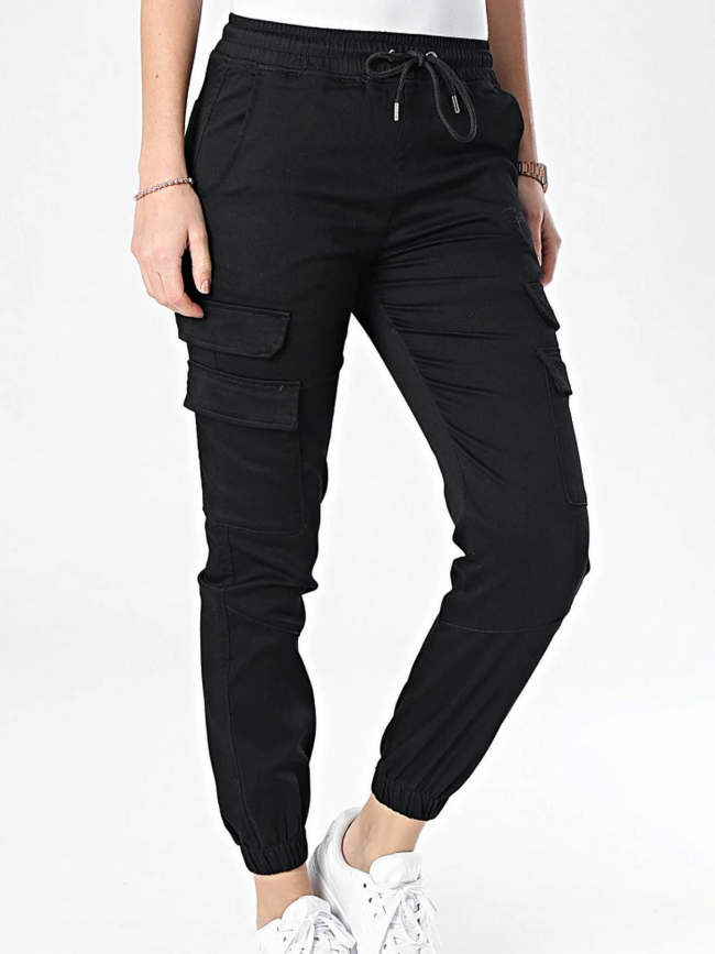 Pantalon cargo bas resserré noir femme - Project X Paris