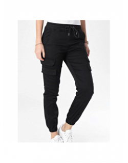 Pantalon cargo bas resserré noir femme - Project X Paris