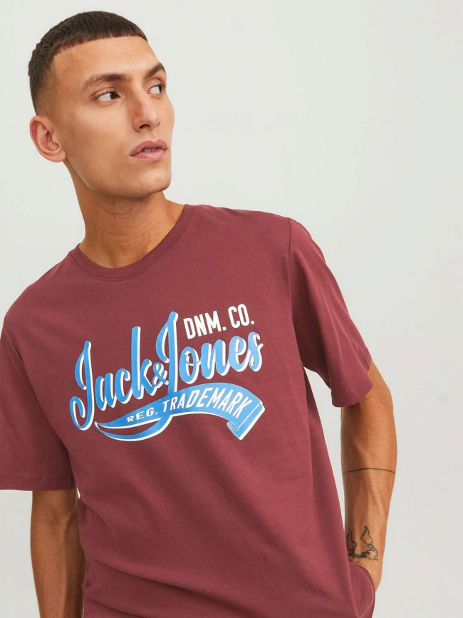 T-shirt essential logo bordeaux homme - Jack & Jones