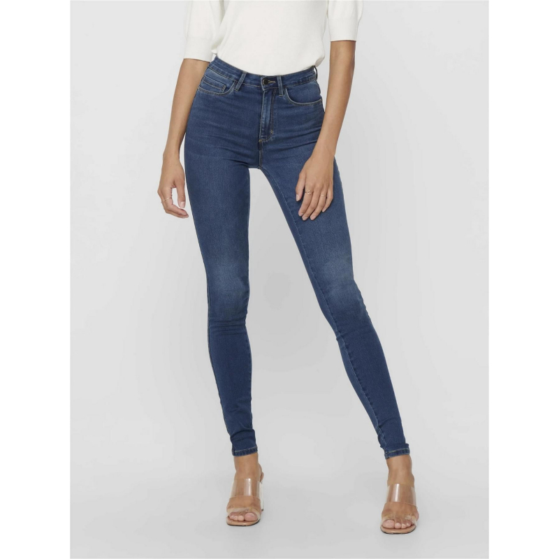 Jean skinny taille haute royal bleu femme - Only