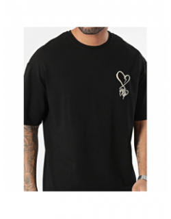 T-shirt logo brodé coeur noir homme - Project X Paris