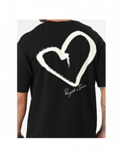 T-shirt logo brodé coeur noir homme - Project X Paris