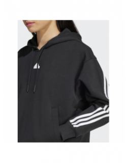 Sweat à capuche crop loose 3s noir femme - Adidas