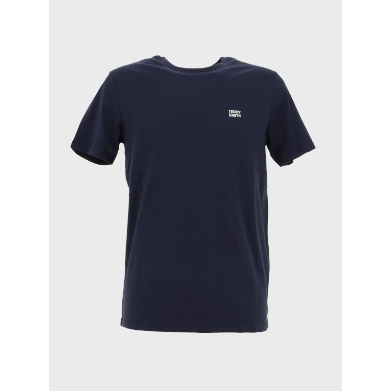 T-shirt uni logo the tee bleu marine homme - Teddy Smith