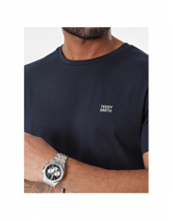 T-shirt uni logo the tee bleu marine homme - Teddy Smith