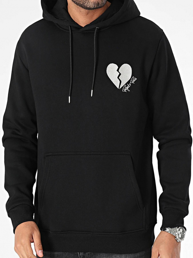 Sweat à capuche coeur brisé noir homme - Project X Paris