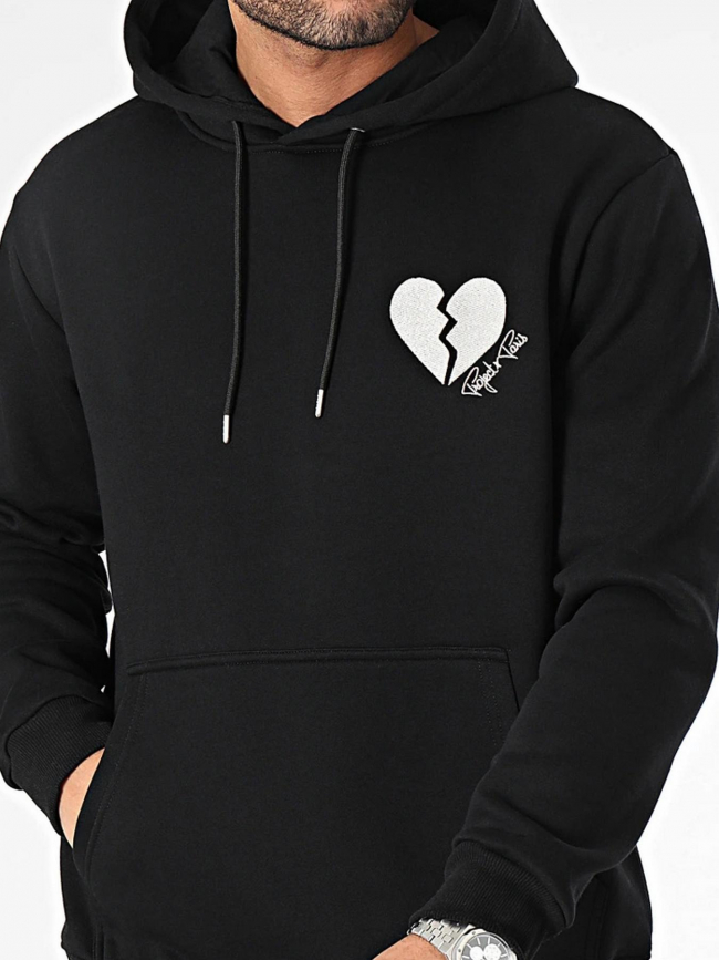 Sweat à capuche coeur brisé noir homme - Project X Paris