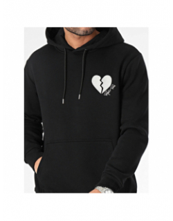 Sweat à capuche coeur brisé noir homme - Project X Paris