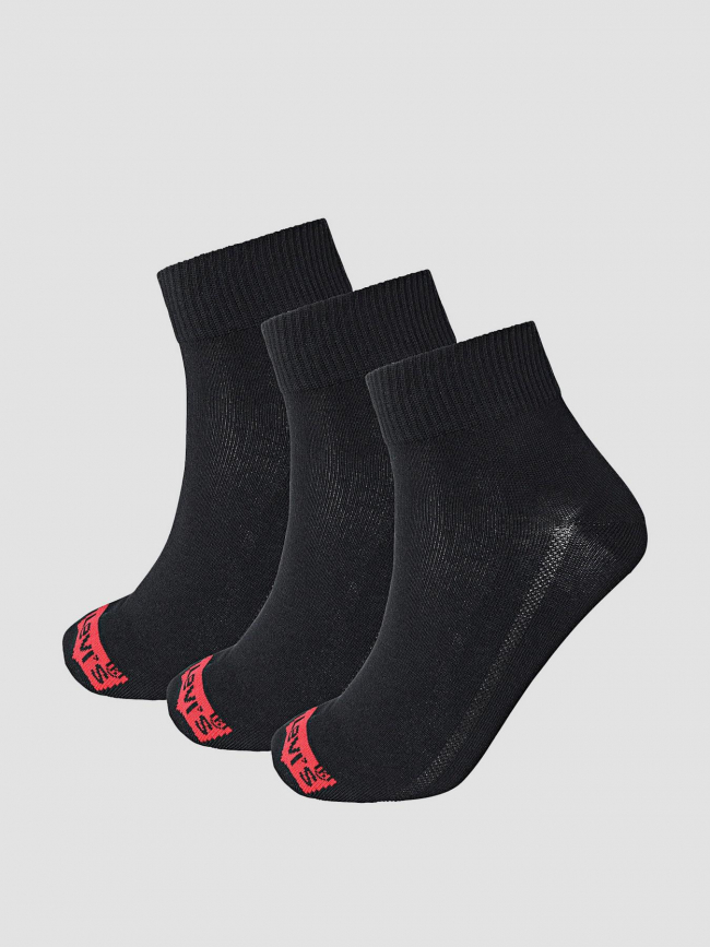 Pack 3 paires de chaussettes mid cut batwing noir - Levi's