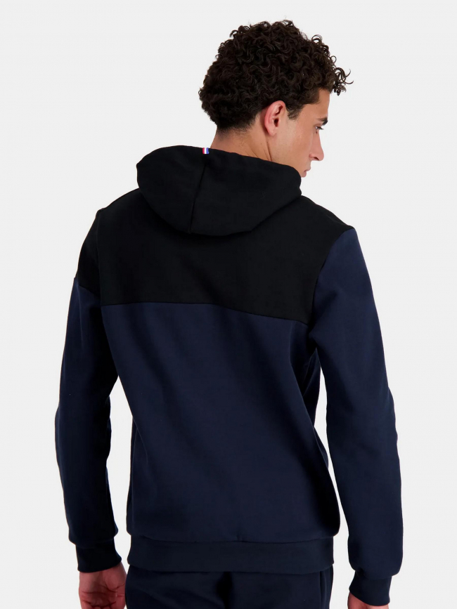 Sweat à capuche bicolore bleu noir homme - Le Coq Sportif