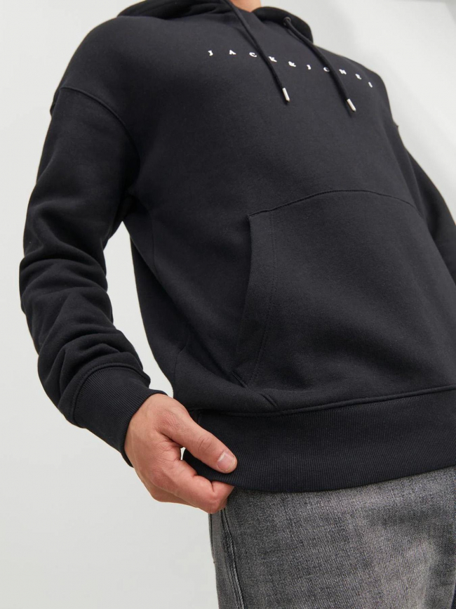 Sweat à capuche star noir homme - Jack & Jones