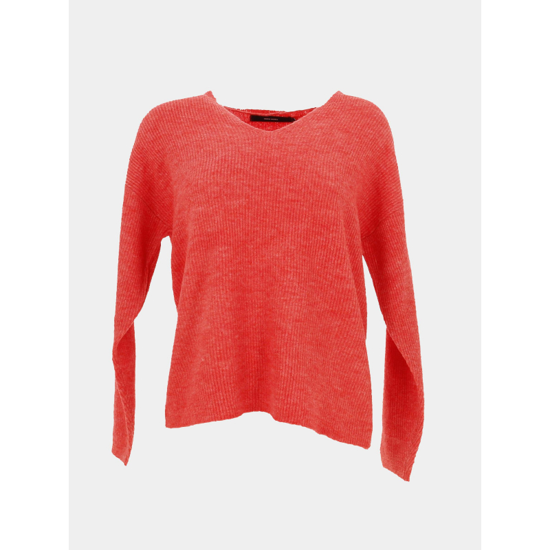 Pull col v crewlefile rouge femme - Vero Moda