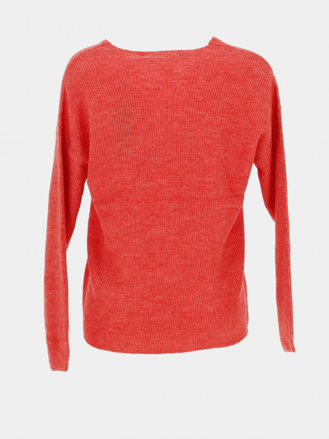 Pull col v crewlefile rouge femme - Vero Moda