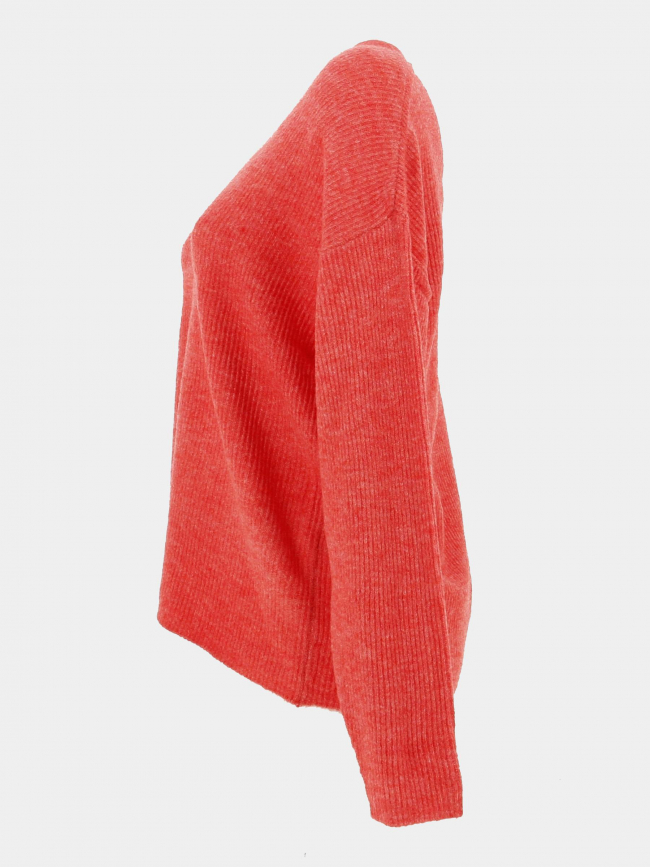 Pull col v crewlefile rouge femme - Vero Moda